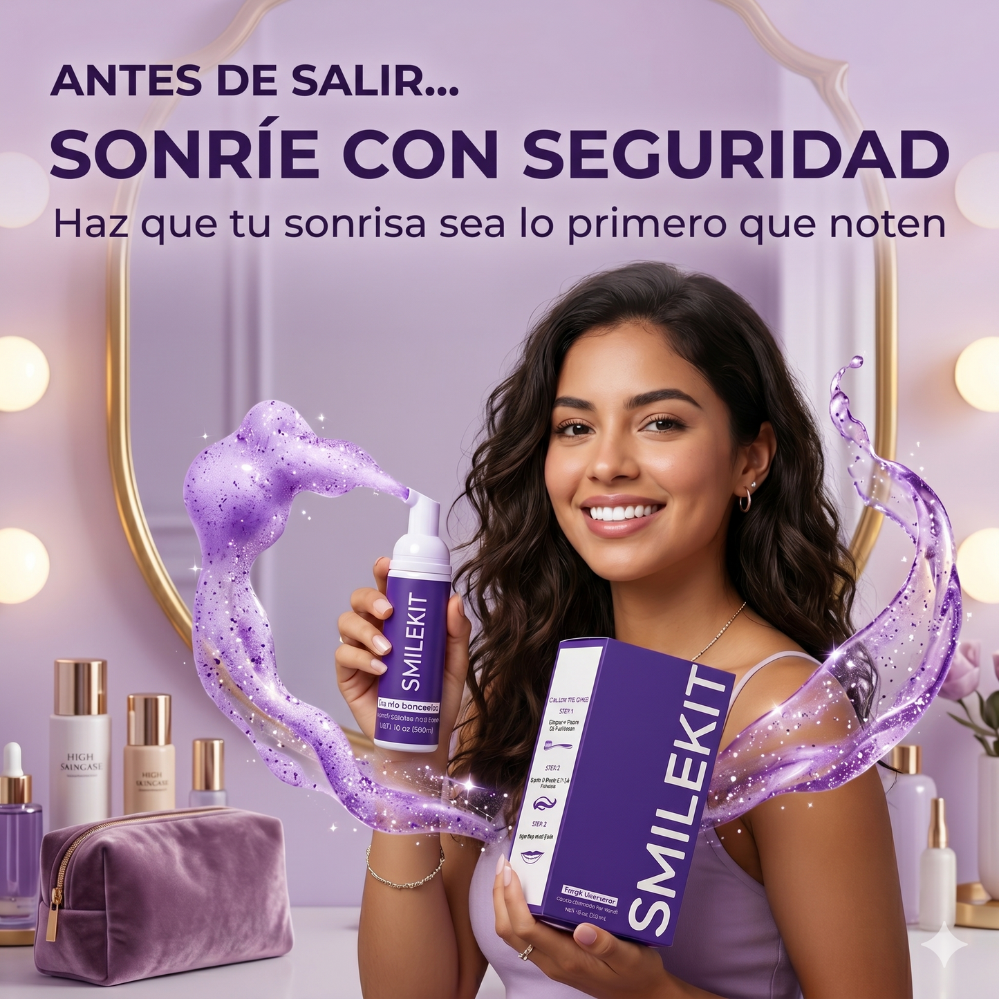 Smilekit Espuma Morada Blanqueadora – Dientes Blancos Sin Sensibilidad