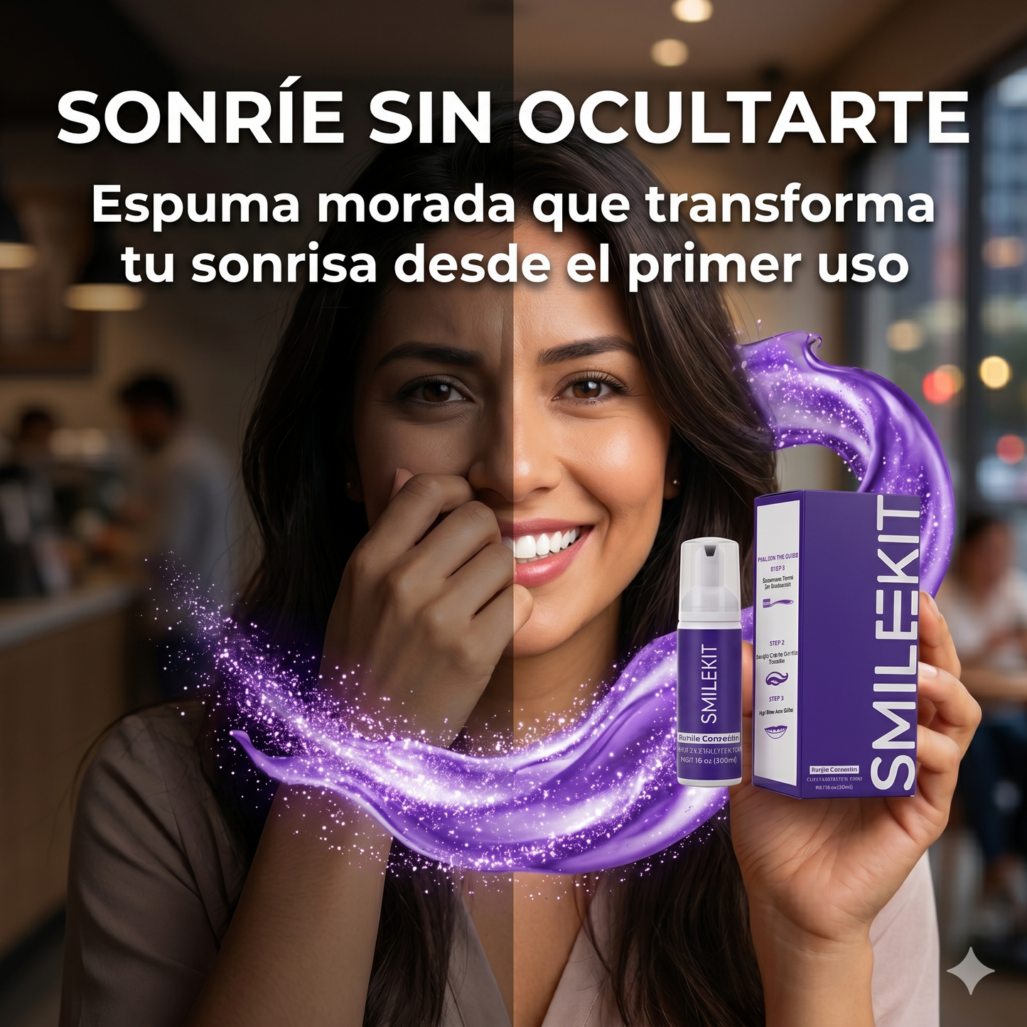 Smilekit Espuma Morada Blanqueadora – Dientes Blancos Sin Sensibilidad